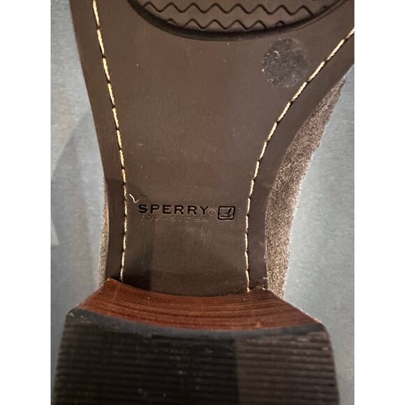 Sperry Women's 9 Gray Suede Boot Metallic Band Heel EUC! - Picture 6 of 6